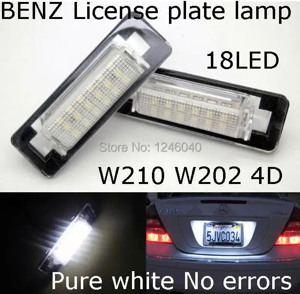 2 шт. Led номерной знак светильник для Benz W202 W210 седан рестайлинг 1997-2000 чистый белый