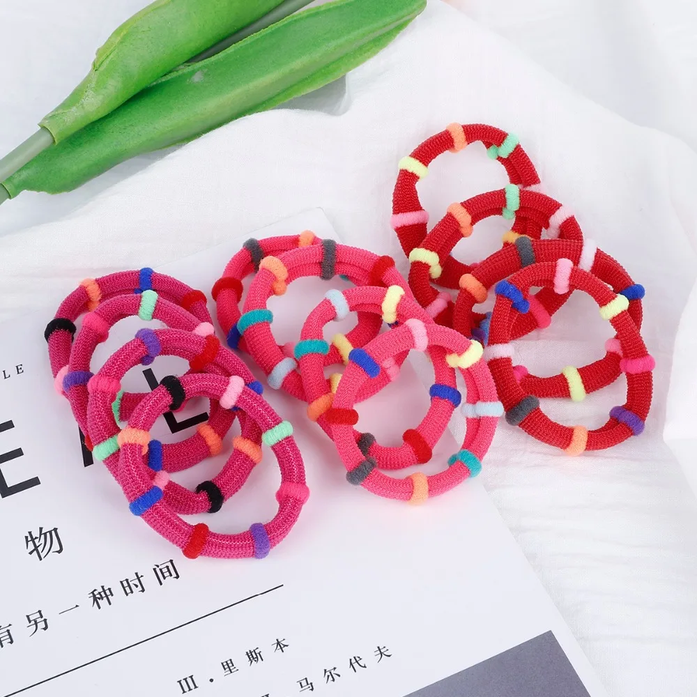 12 шт./лот Цветные аксессуары для волос - резиновые ободки с бантиком для девочек, эластичные завязки на голову для детского головного убора.