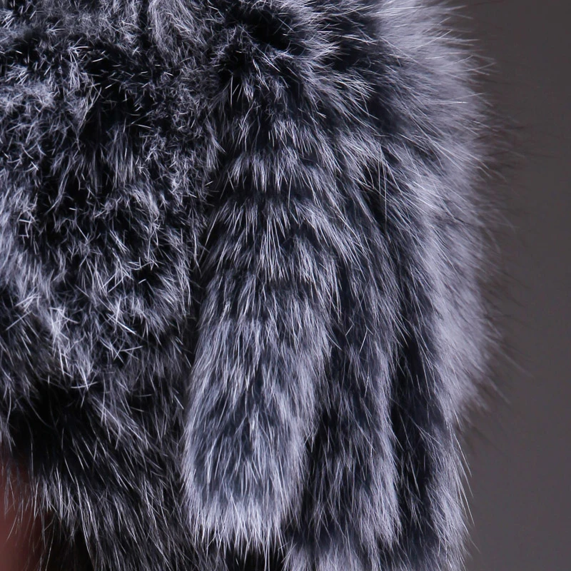 100% натуральная лиса Мех животных Кепки вязаная шляпа натуральным лисьим su-13128