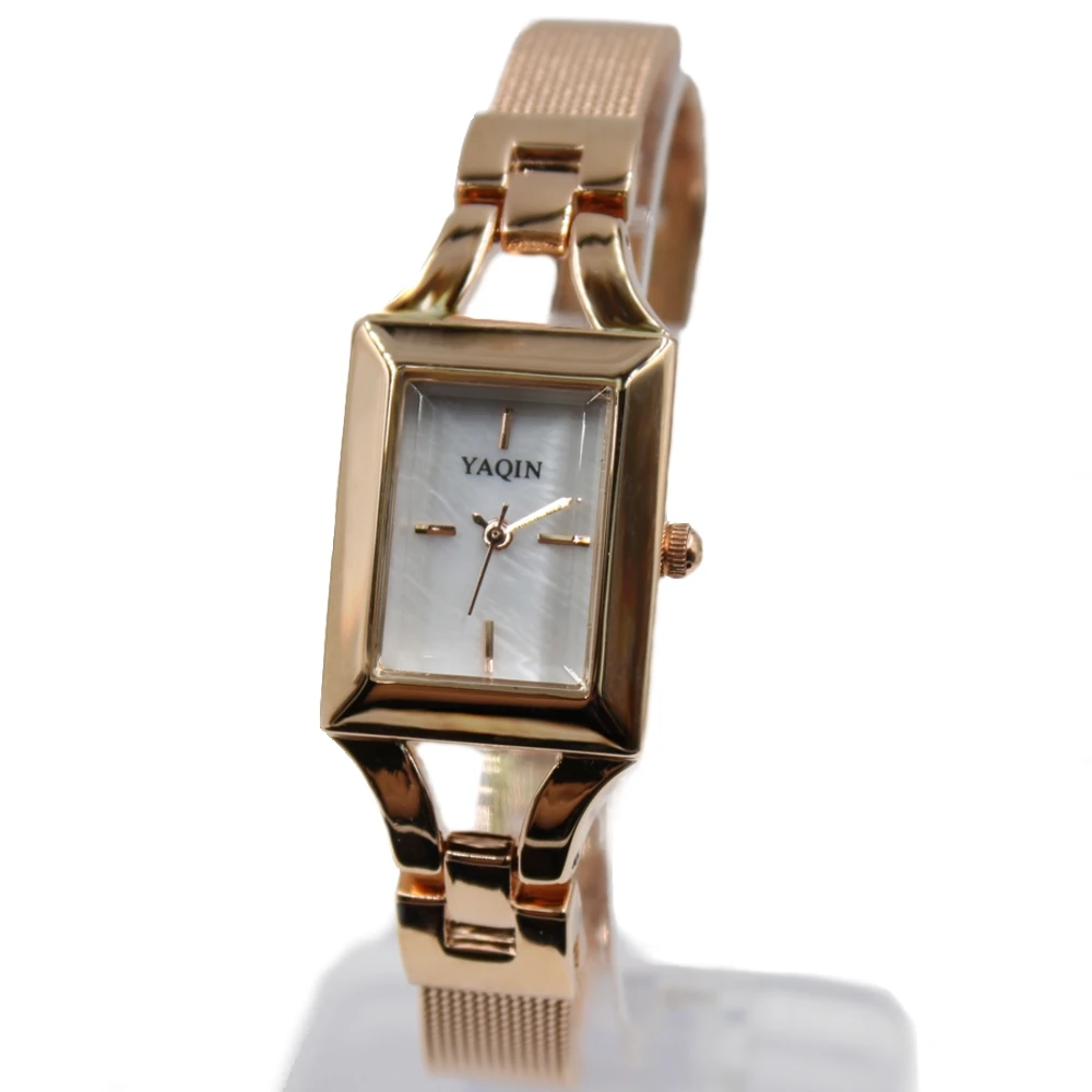 

Luxury Top Women Analog Watch Japan PC21 Movement Rectangular Case Bracelet Style