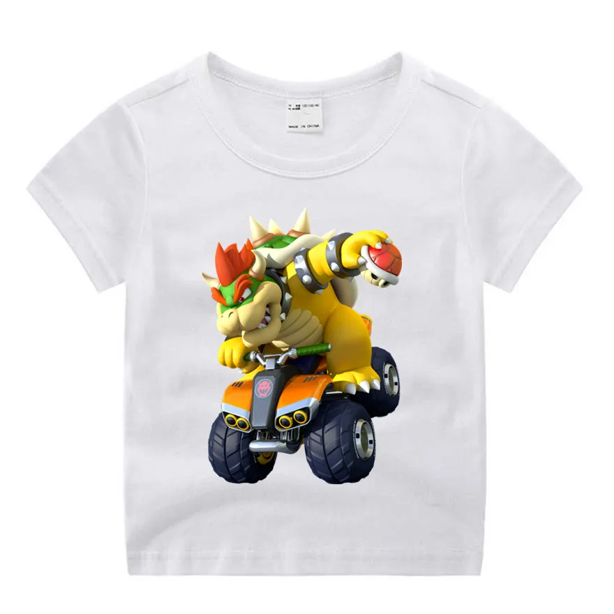 Одежда для маленьких мальчиков и девочек Марио Bowser семейная одежда с принтом