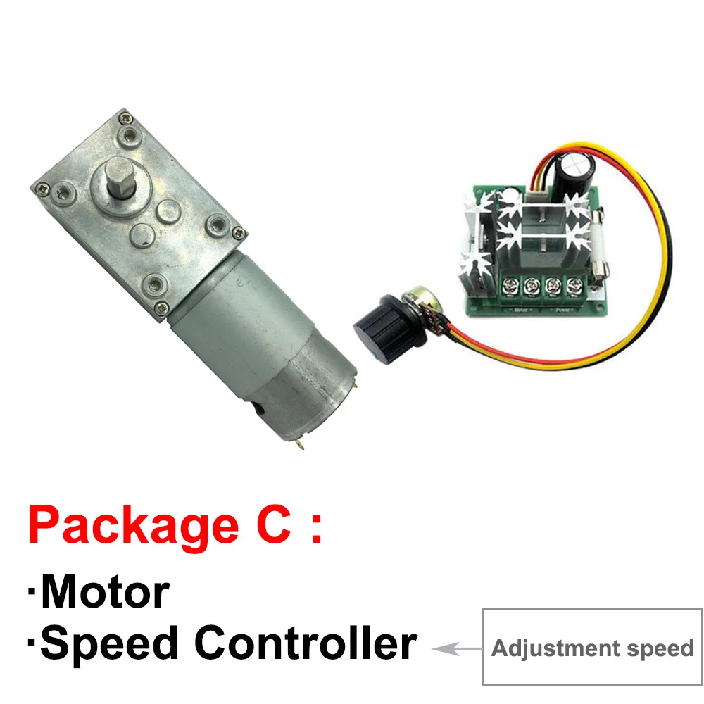12V 24V высокий крутящий момент на высоких оборотах высокое Мощность DC червь Шестерни моторы в DC мотор с переходного возраста от 12 до 470 об/мин самоблокирующиеся Регулируемый Скорость обратная