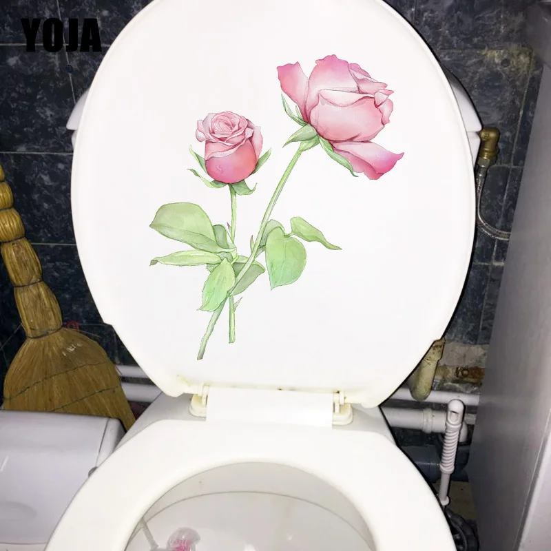 YOJA 18.3X22.5CM розовая Акварельная Роза Наклейка на стену романтический декор для