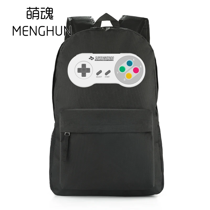 Ретро подарок для фанатов игры SFC рюкзаки Super Famicom контроллер печати черный нейлоновый рюкзак высокое качество нейлоновый рюкзак nb225