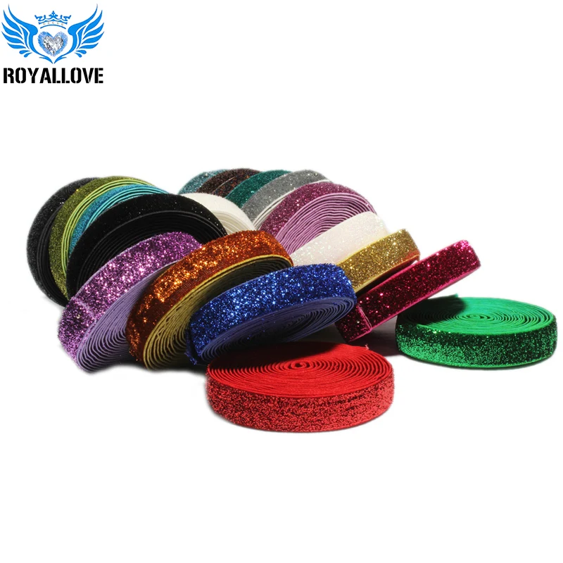 Glitter Fold Over Elastic Band 20 Yards 5/8&quot colors Shiny Rainbow Ribbon FOE for DIY Arts Hair Crafts &amp Sewing Gift | Дом и сад
