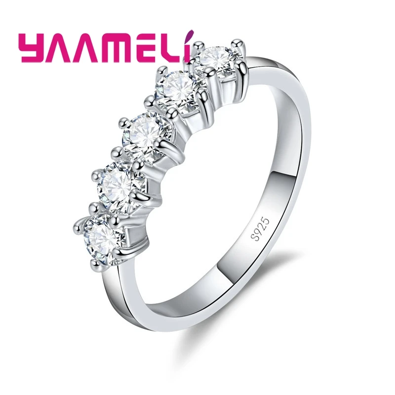 

New Fashion 925 Sterling Silver Wedding Engagement Rings For Women Bridal Jewelry Cubic Zircon Crystal Proposal Bijoux