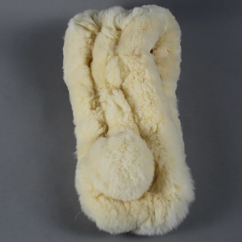 

[Rancyword] Women's Scarf Winter Real Rex Rabbit Fur Ring Neckerchief Warm Natural Fur Scarves For Women 2018 New RC1404