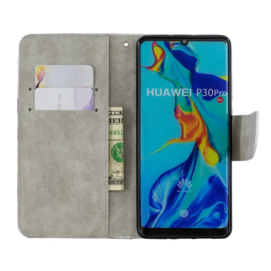 Лазерный флуоресцентный флип чехол для Huawei P30 P20 Pro Lite Y6 Y5 Y7 2018 P Smart 2019 PU кожаный
