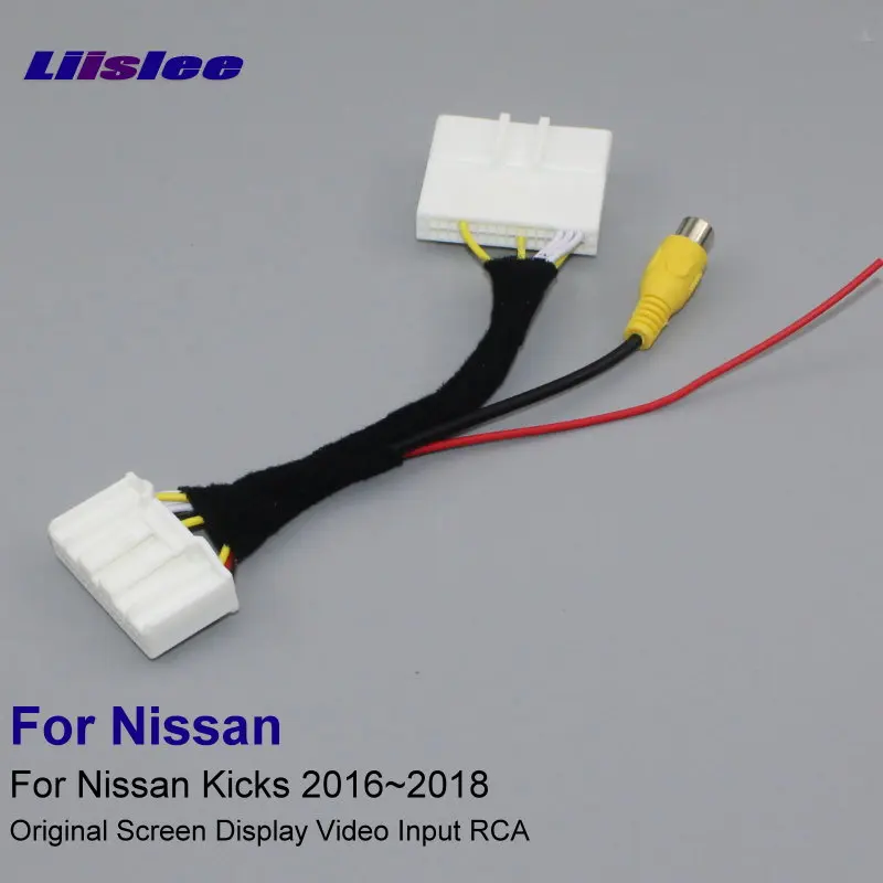 Line Автомобильный адаптер для проводов кабеля для Nissan Kicks~ низкая Автомобильная камера заднего вида экран дисплей видео вход RCA - Название цвета: Line