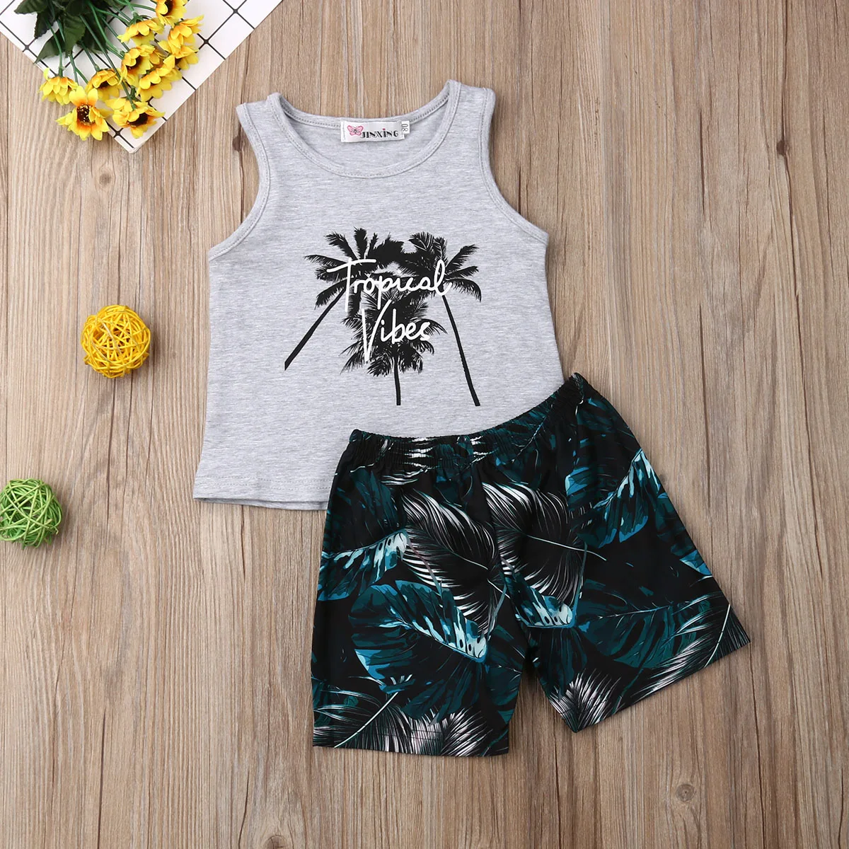 2019 Baby boy summer clothing set Coconut tree Cotton Tops T Shirt Short Pants Outfits for Kid clothes toddler Children newborn |