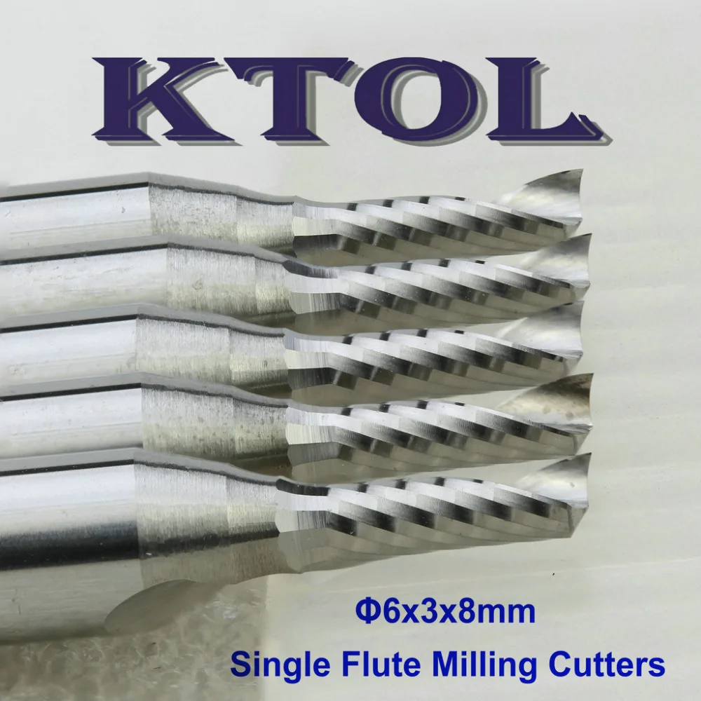 Твердосплавные фрезы с одной канавкой 6*3*8 мм Фрезы ЧПУ для дерева акрила