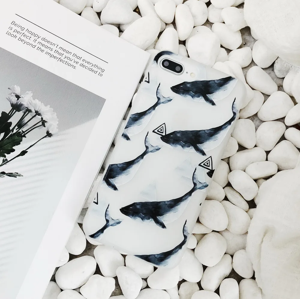 Netarlier Cute Animal Case For iPhone X 5.8 Fashion Whale Flying Crane Clouds pattern Protective Thick TPU Soft Phone Cover |