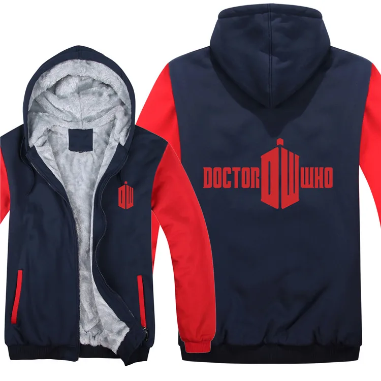 Теплые зимние толстовки с капюшоном «Доктор Кто» из толстого флиса Trust Me I am the Doctor, толстовка, пальто с теплой подкладкой, Мужская толстовка, куртка - Цвет: As picture