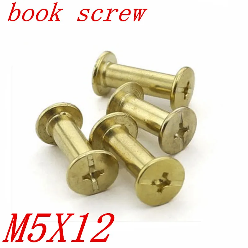 Винт M5 * 12 chicago 50 шт./лот винт с латунным покрытием для книг фотоальбома|book screws|screw