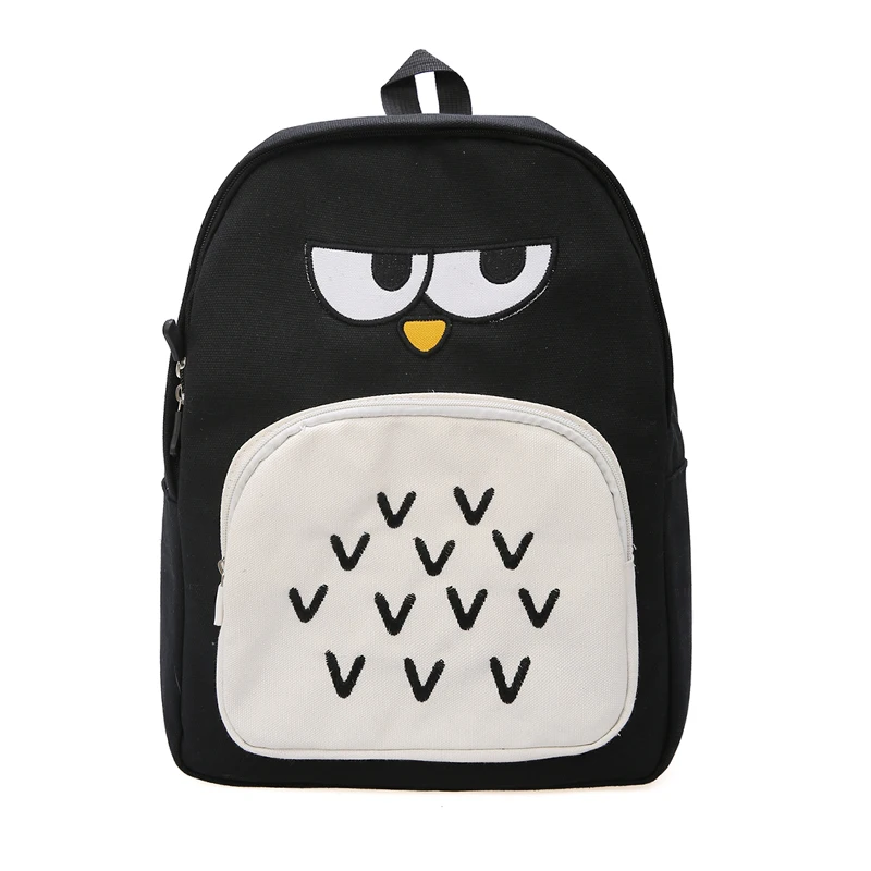 owl Харадзюку мультфильм Забавный Пингвин Сова Холст Рюкзак милые женские рюкзаки Mochila путешествия Bookbag школьные сумки для девочек-подростков - Цвет: owl