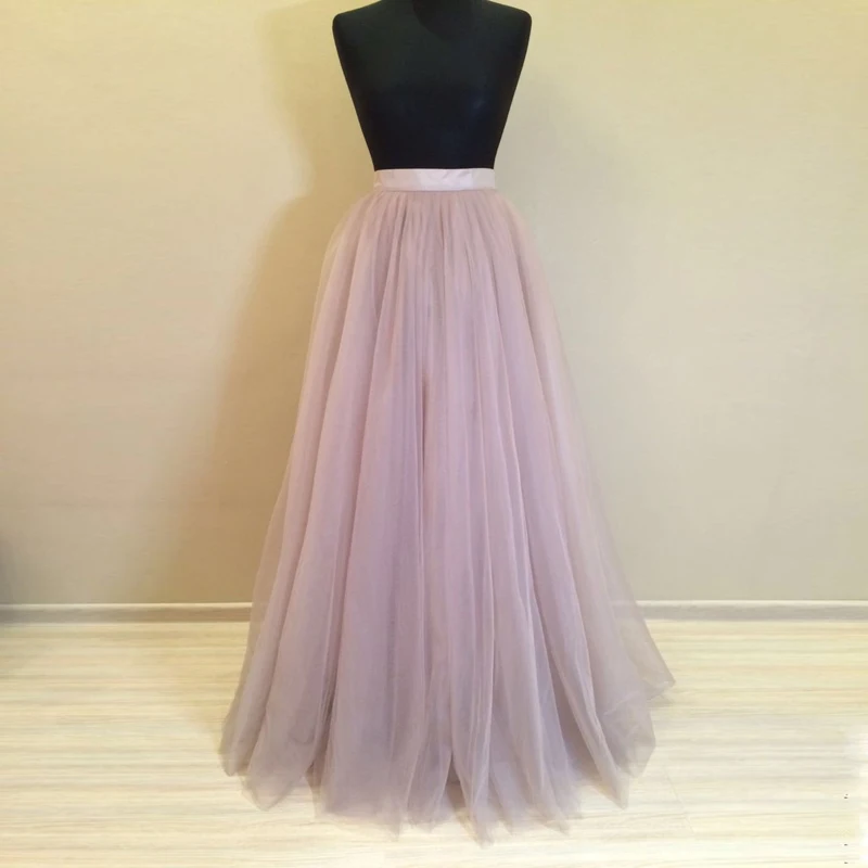 

High Quality 5 Layers 110cm Long Tulle Skirt for Women Pleated Skirt Fashion Wedding Bridal Bridesmaid Skirt Faldas Jupe Saias