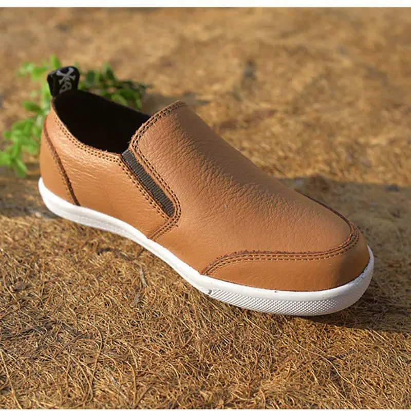 Коровьей детская обувь вулканизированной Пояса из натуральной кожи Обувь для