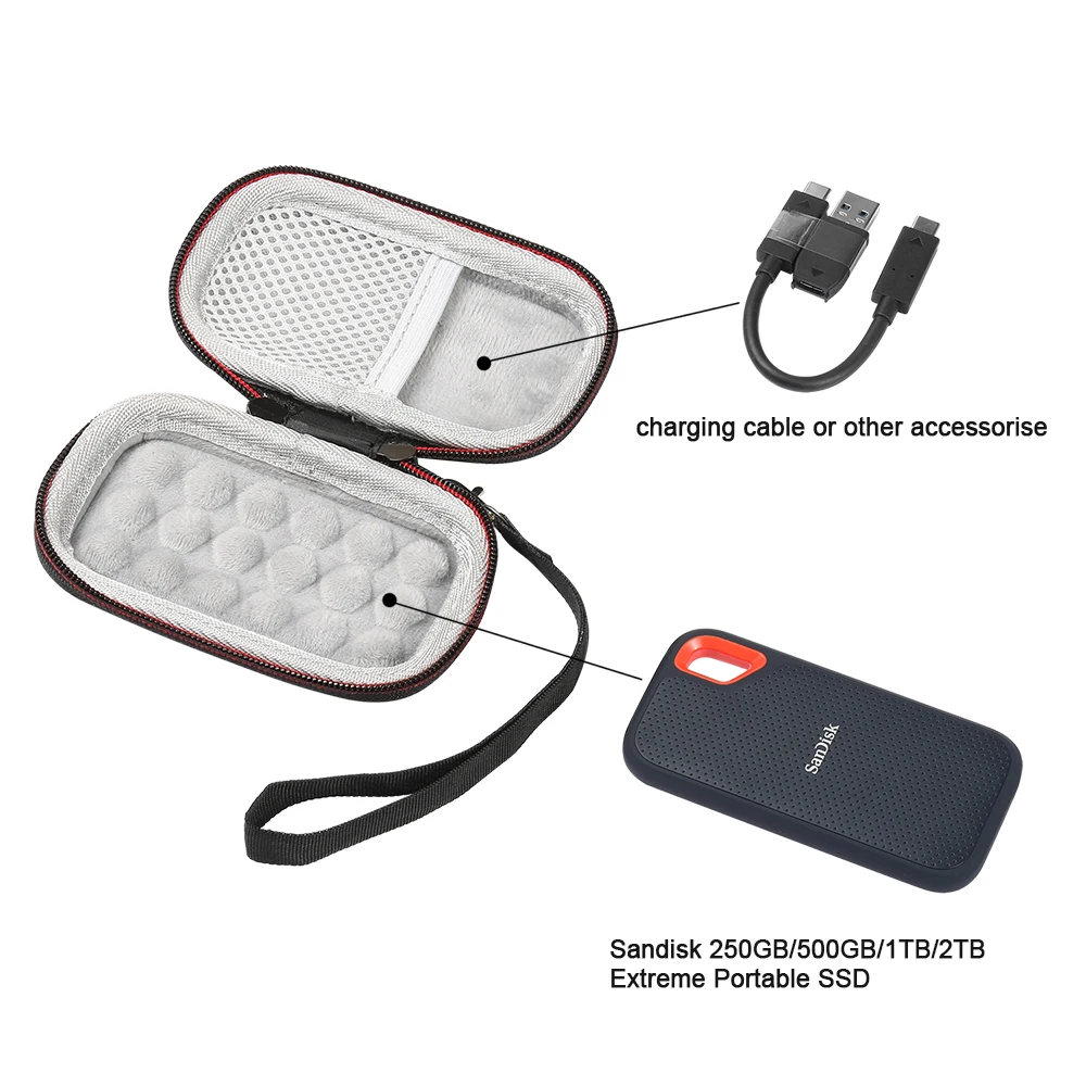 Новинка 2021 жесткий портативный чехол из ЭВА для SanDisk 250 ГБ/500 Гб/1 ТБ/Искусственный