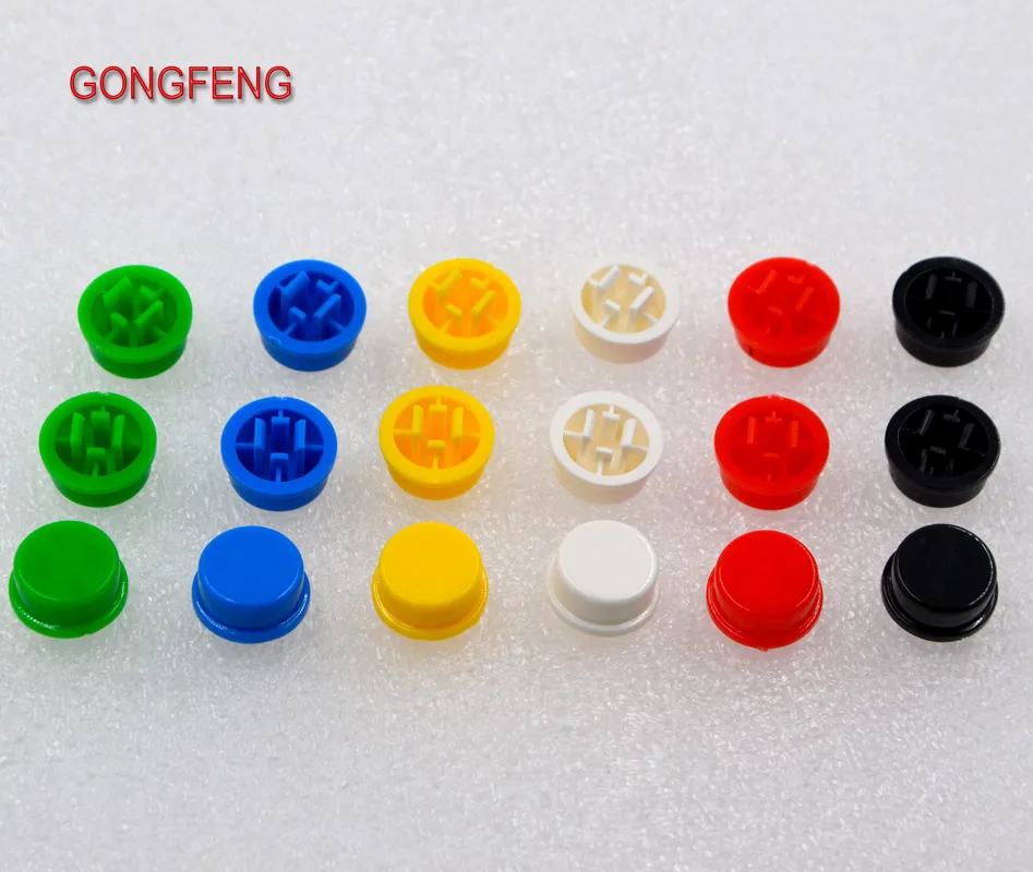 

GONGFENG 100PCS New Switch Button Cap A24 B3F 12*12*7.3 Round Switch Button Cap Suitable for Switch Special Wholesale