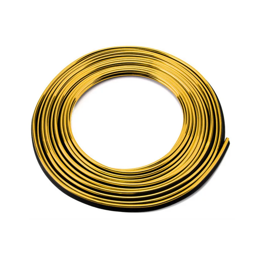 gold 5 м, наклейки для украшения салона автомобиля, Формовочная Отделка приборной панели, защита края двери, полоса в автомобиле-Стайлинг, украшение для автомобилей - Название цвета: gold