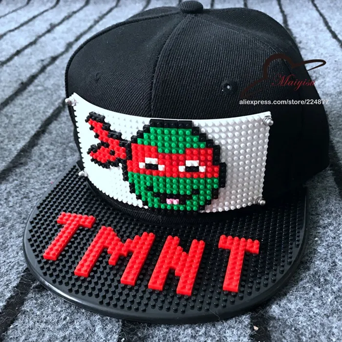 red Новая бейсболка TMNT с мозаичным блоком, бейсболка в стиле хип-хоп, Snapback, DIY, Классические кепки для мужчин и женщин, шапка - Цвет: red