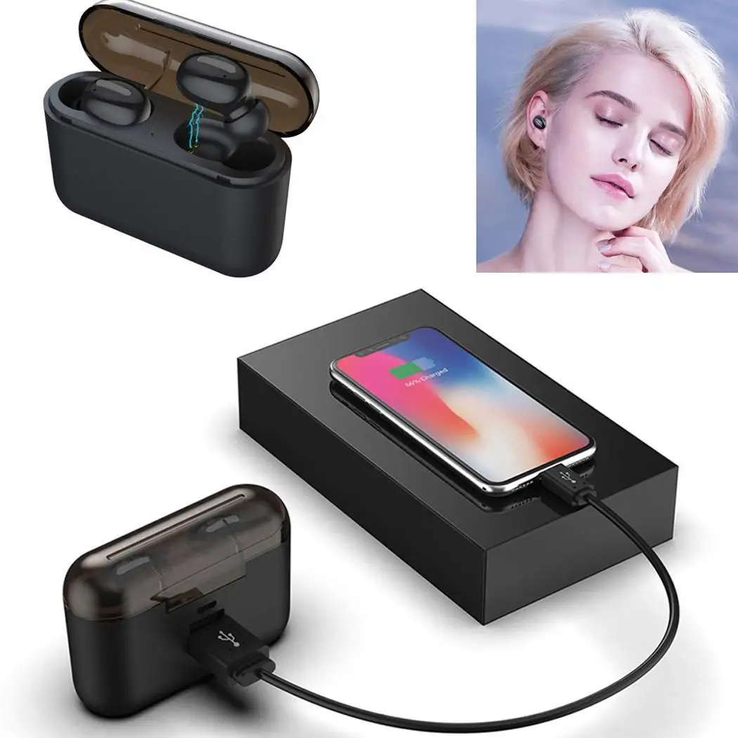 Спортивная стереогарнитура Bluetooth HD звук наушники-вкладыши с зарядным