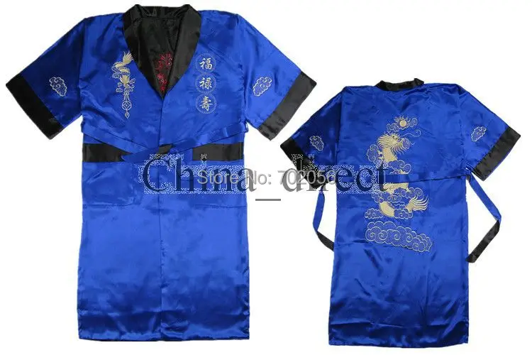 Мужское нижнее белье-кимоно пижама из искусственного шелка с китайской