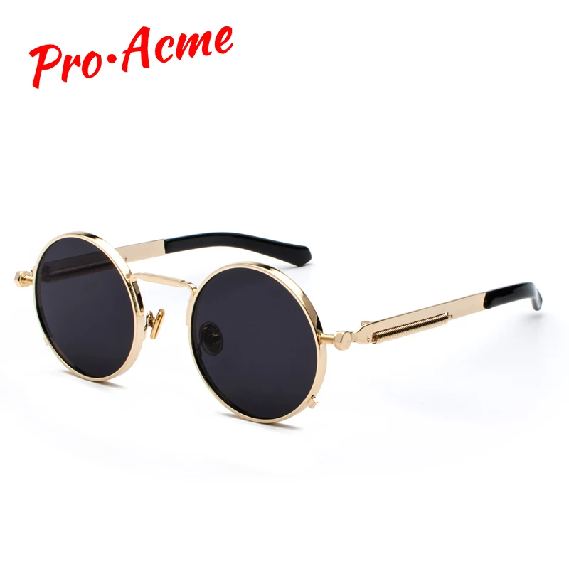 Pro Acme, круглые, готические, стимпанк, красные солнцезащитные очки, для мужчин и женщин, Ретро стиль, солнцезащитные очки, фирменный дизайн, зеркальные линзы, очки, UV400, CC1067