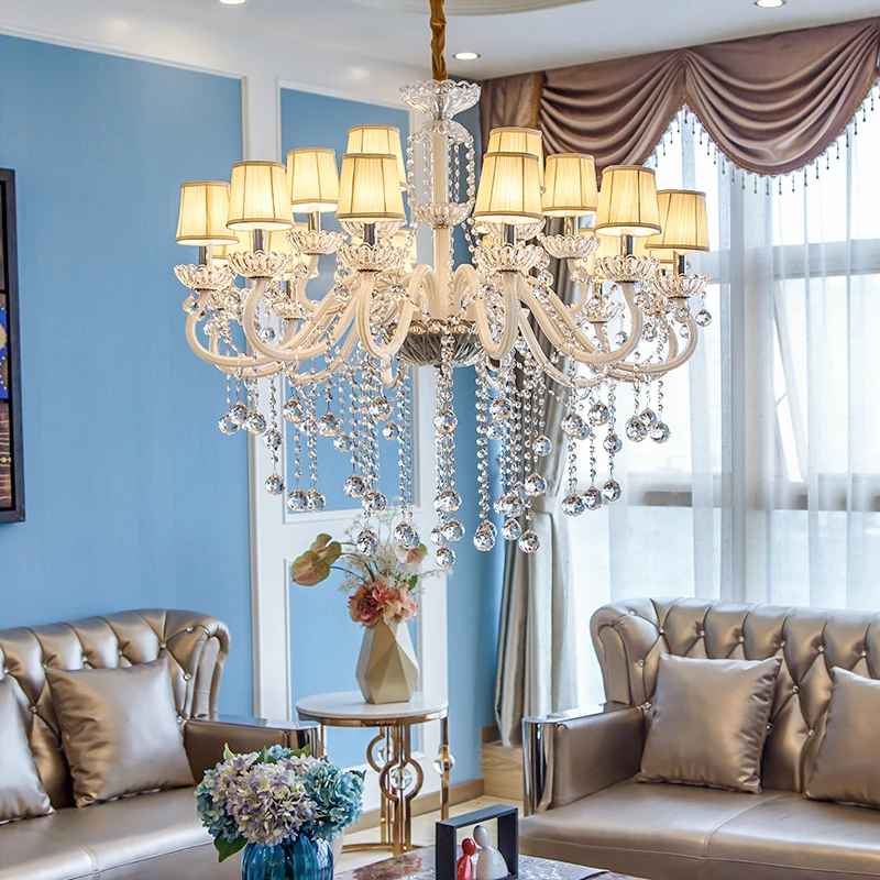 Французская дизайнерская большая стеклянная люстра прозрачные хрустальные