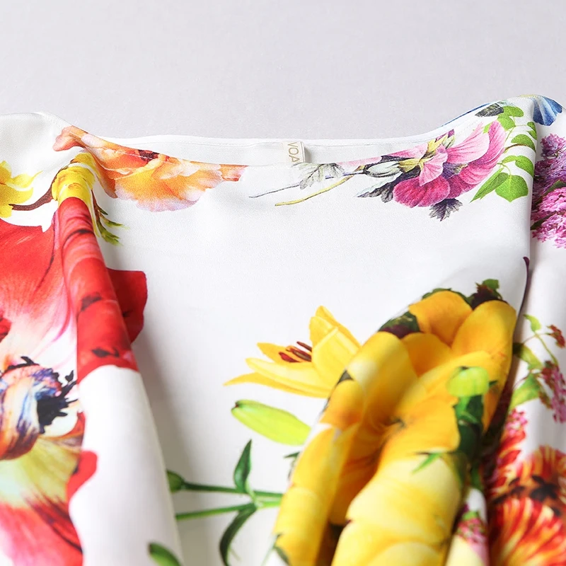 Женская шелковая рубашка VOA Повседневная блузка большого размера 5XL на шнурках с