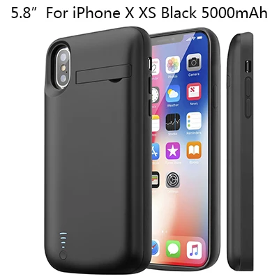 5.8 Black 50 шт./партия BRSUANG 5000-8000 мАч Внешнее зарядное устройство чехол Зарядное устройство Задний зажим Powerbank для iPhone XS MAX X XR 8 7 Plus 6 S Plus - Цвет: 5.8 Black