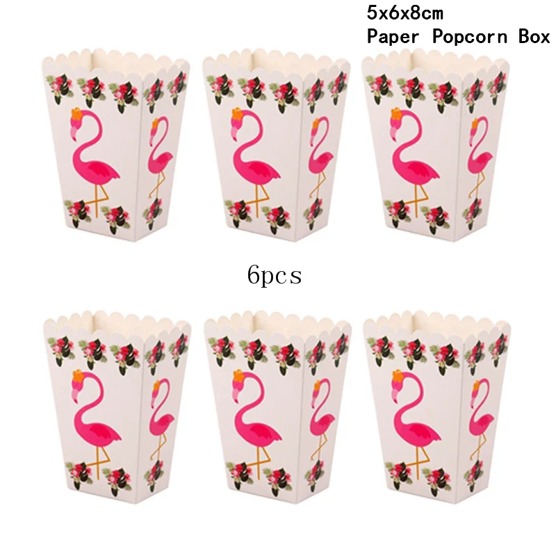 6pcs Popcorn Box WEIGAO 6 шт. вечерние бумажные коробки для попкорна с единорогом, Подарочная коробка, вечерние украшения, свадебные сувениры и подарки - Цвет: 6pcs Popcorn Box