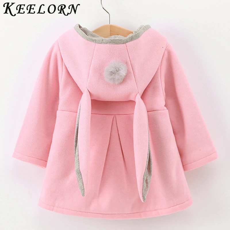 Girls Coat 2020 Spring Winter Hot sale Baby Long Sleeve Jacket Rabbit Ear Hoodie Casual Outerwear for | Детская одежда и обувь