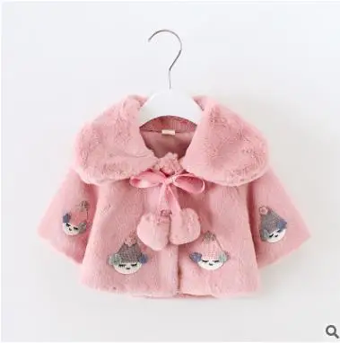 2017 children's winter new clothing 1-2-3 years old girls baby rabbit fur cartoon sweater shawl coat | Детская одежда и обувь