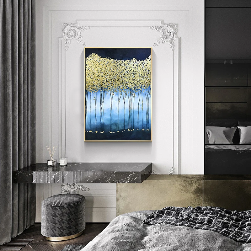Modern Abstract Decorative Wall Art Blue Canvas Painting Print Picture and Poster for Living Room Bedroom Home Decor Unframed | Дом и сад