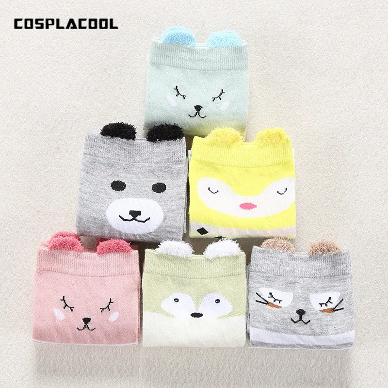 

[COSPLACOOL]New Fuzzy Ear Rabbit/Bear Girl Popular Socks Women Girls Warm 3D Meias Cartoon Bird Elastic Strip Funny Calcetines