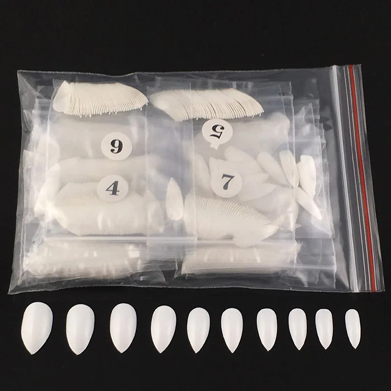 600 шт Длинные овальные острые формы накладные пальчиковые ногти Советы Салон