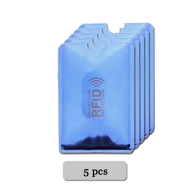 5 pcs Blue 20 шт Анти Rfid Блокировка ридер замок банк держатель для карт ID банковский Чехол для карт студенческий милый ID карты Кошелек паспорт бизнес Bancaire - Цвет: 5 pcs Blue