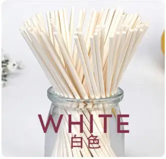 White 100 шт./лот Карамельный цвет Бумага леденец на палочке присоски палочки для торта конфеты Popcake, 10*3,5 см домашней выпечки товары gyh - Цвет: White