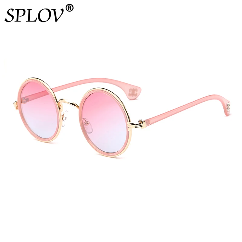 C9 Pink PinkBue SPLOV новое поступление круглые солнцезащитные очки для мужчин и женщин винтажные цветные солнцезащитные очки Брендовые дизайнерские металлические очки Occhiali Da Sole - Цвет линз: C9 Pink PinkBue