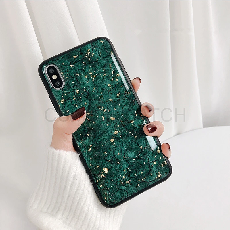 Мраморный чехол для Samsung Galaxy S9 S8 PLUS S7 Edge Платиновый Блестящий силиконовый Note 9 8