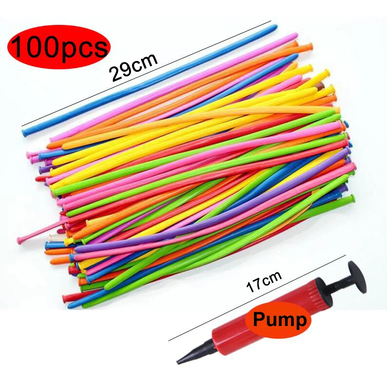 100pcs 26cm pump 100 шт/50 шт Длинные Волшебные воздушные шары, тканые воздушные шары DIY для украшения дня рождения, цветные воздушные шары для свадебной церемонии, украшения GYH - Цвет: 100pcs 26cm pump