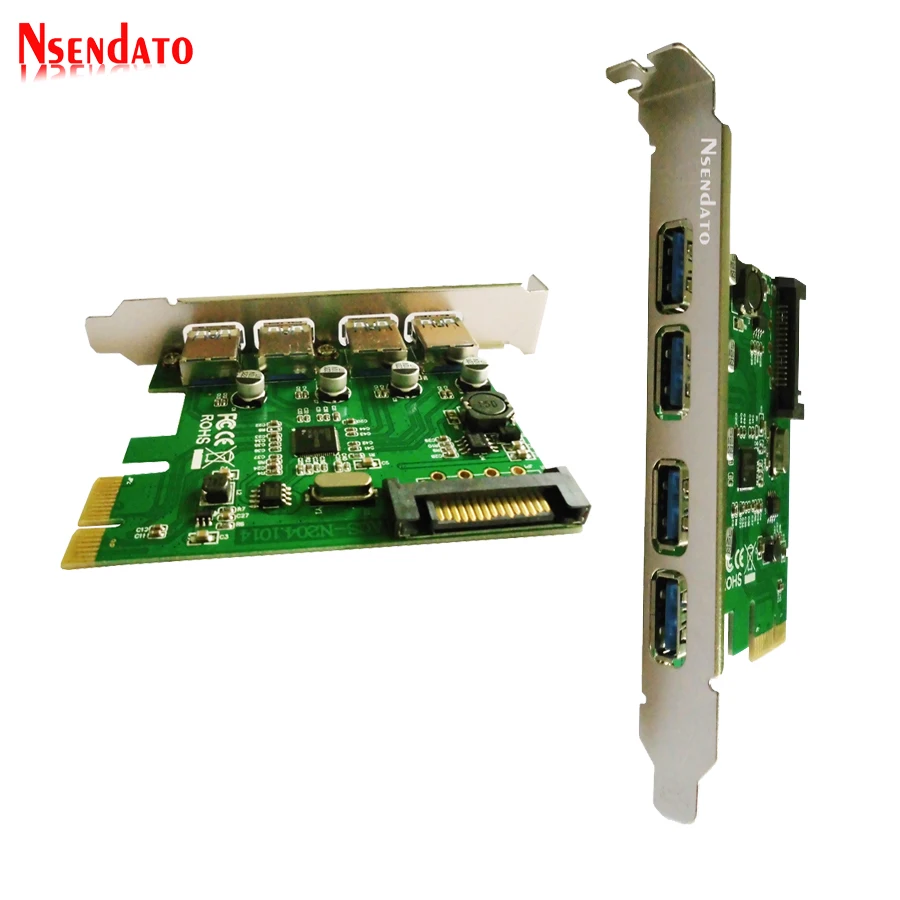 Оригинальный адаптер N204 Plus ACS PCI-E к USB 3 0 с 4 портами плата расширения для внешнего