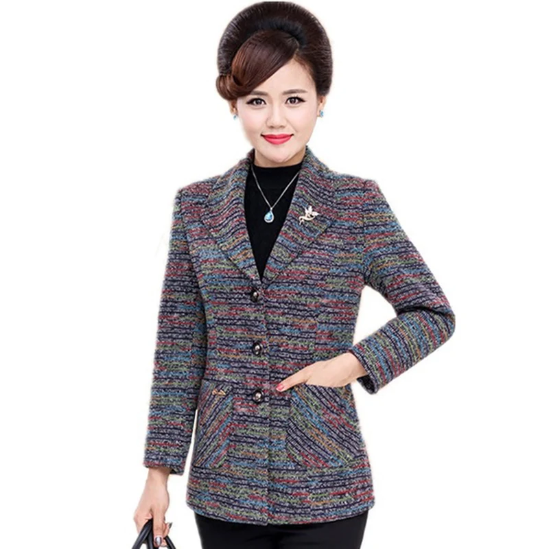 Модные топы больших размеров Женское пальто маленький костюм на весну и осень