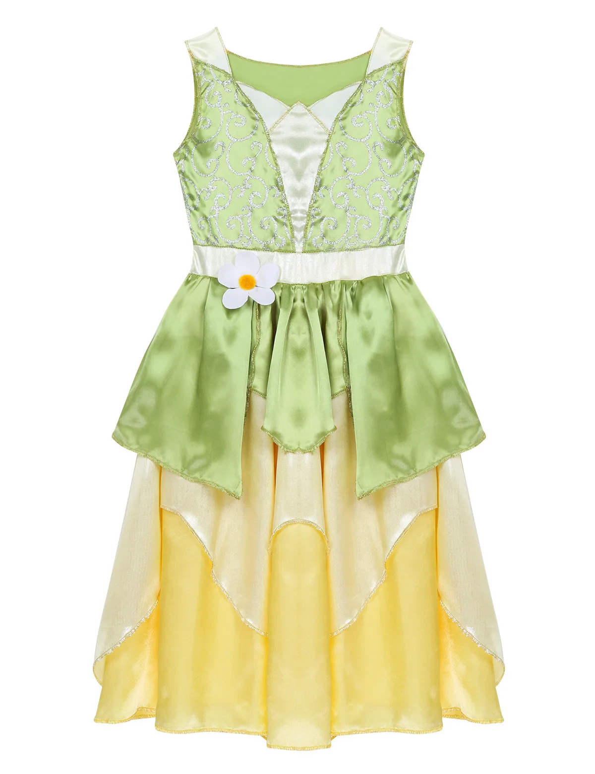 Платья для девочек с цветами без рукавов длиной до колена вышивкой