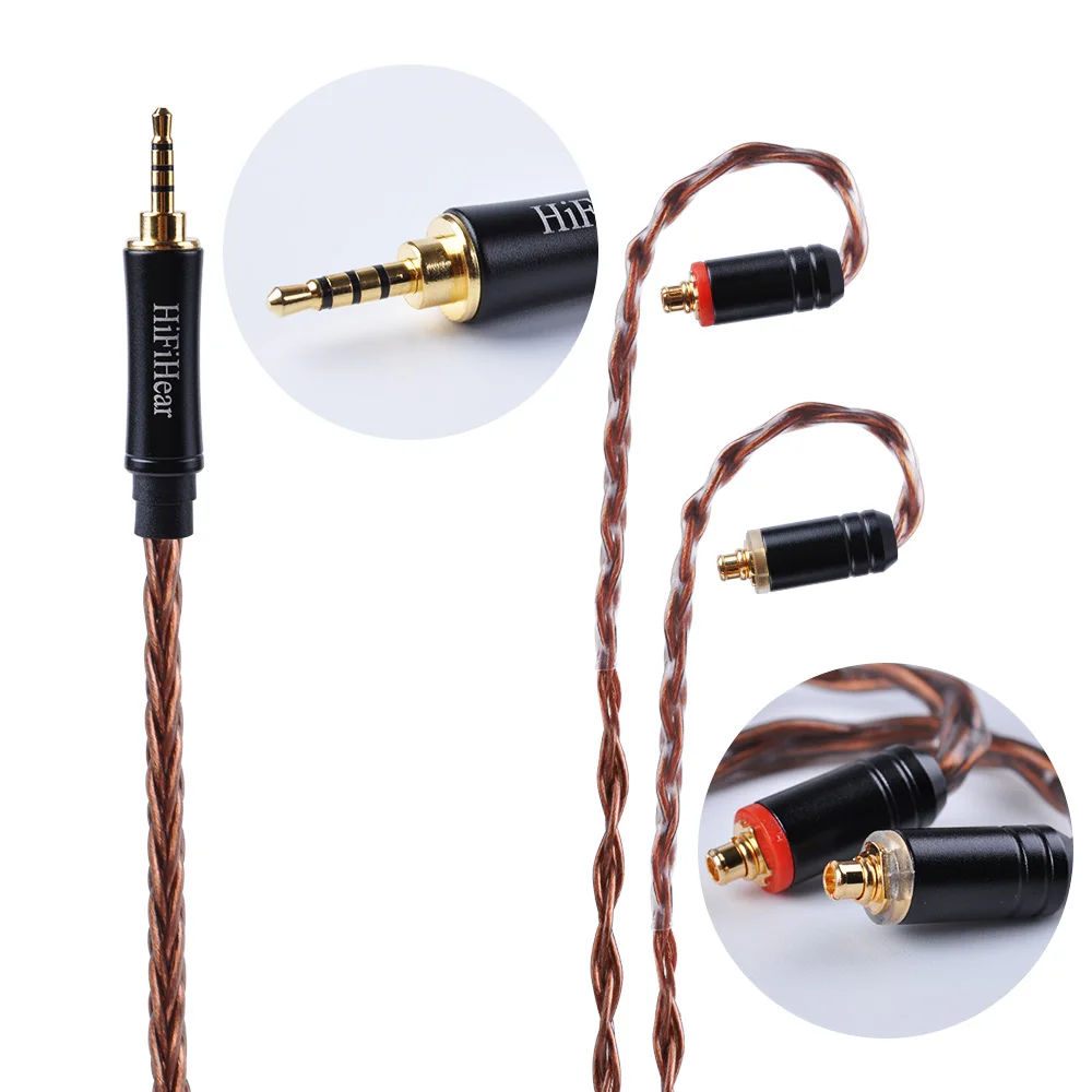 HiFiHear 8 Core с серебряным покрытием Модернизированный кабель 2 5/3 5/4 4 мм балансный