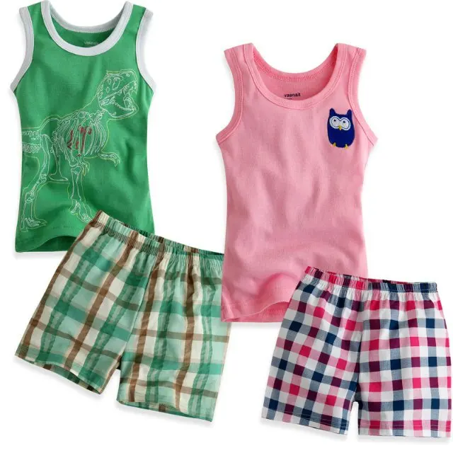 Модные летние комплекты одежды для маленьких девочек детская одежда пижамные