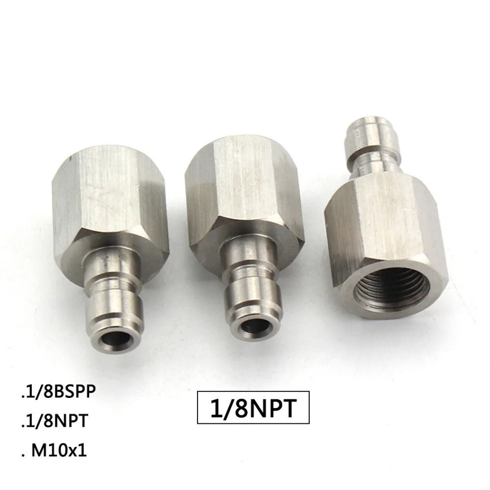 Нержавеющая сталь PCP Airforce Пейнтбол быстрый соединитель фитинги 1/8NPT 1/8BSPP M10x1 8 мм