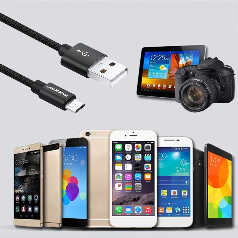 Wopow LB-103 Micro USB кабель для передачи данных 1 метр Быстрая зарядка джинсовый плетеный кабель мобильного телефона usb зарядная линия универсальный для Android