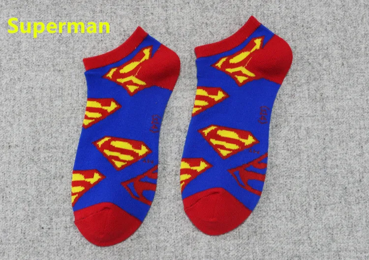 superman-1 15 видов стилей Marvel Comics флэш-Wonder Woman носки с мультяшным рисунком Для женщин Для мужчин носки Супермен Бэтмен Повседневное носки до лодыжки противоскользящие - Цвет: superman-1
